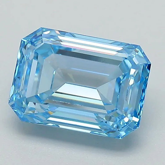 1.01ct Emerald Lab Grown Diamond (Colour Fancy Vivid Blue, Clarity VS2, IGI Certified)